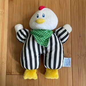 Eden Chicken Rattle Plush Terry Cloth W/ Bandana Stuffed Animal Toy Vintage